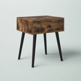 Mid-Century Modern Farmhouse Bedroom 1-Drawer Nightstand End Table