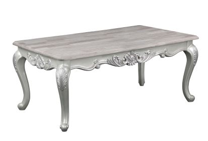 Melrose Traditional Style Coffee Table Made with wood in Silver Finish