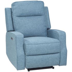 HOMCOM Electric Power Recliner, Wall Hugger Armchair with USB Charging Station, Sofa Recliner with Linen Upholstered Seat and Retractable Footres