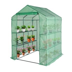 Greenhouse for Outdoors Indoors, Walk-in Small Greenhouse Thickened PE Cover & Heavy Duty Powder-Coated Steel, Sturdy Portable Warm House