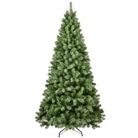 6FT Prelit Artificial Christmas Tree with 300 Warm White Lights, Green PVC Xmas Tree with 779 Tips, Metal Stand
